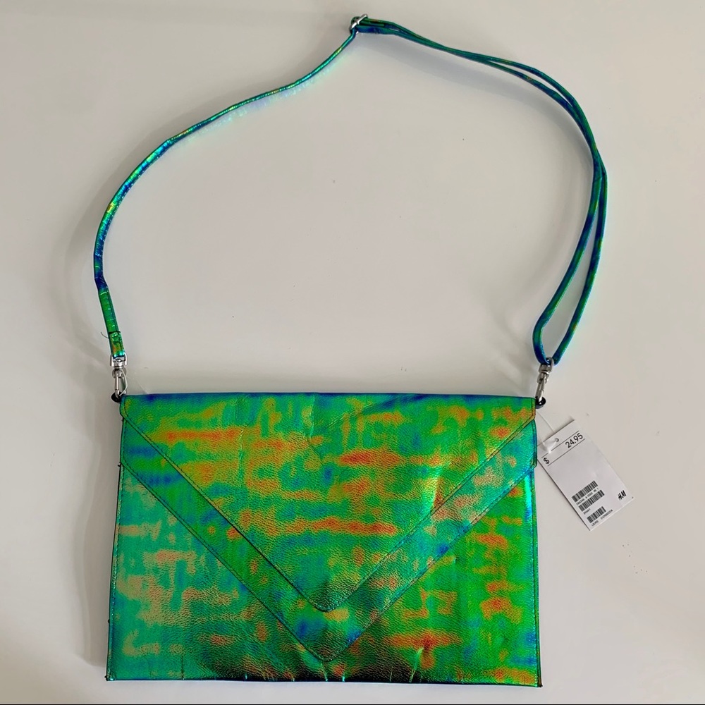 NWT H&M Iridescent Messenger/Clutch Handbag